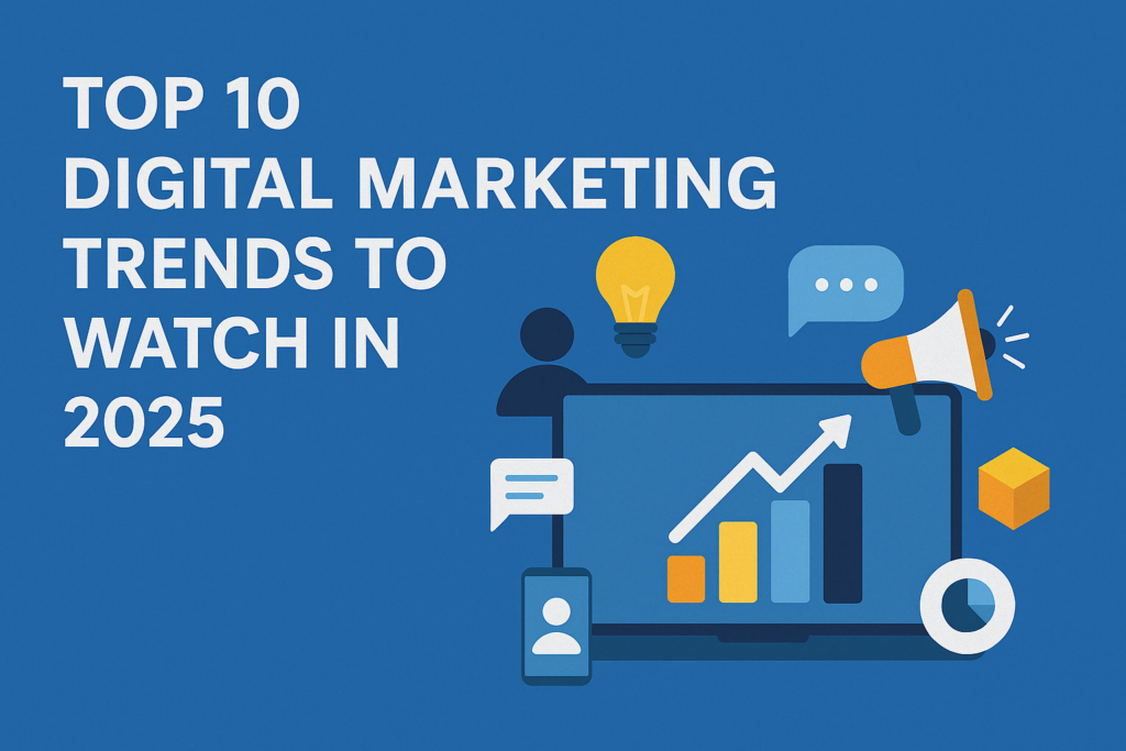 A visual representation of the top digital marketing trends predicted to shape 2025.